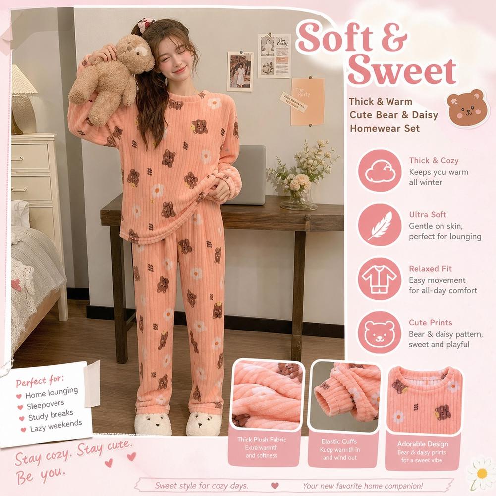 Piyama Wanita, Set Piyama Berb - Corduroy Pant Warm ulasan dan harga